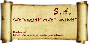 Sövegjártó Anikó névjegykártya